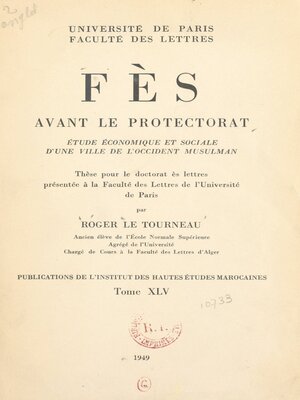 cover image of Fès avant le protectorat